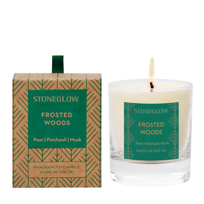 Seasonal Frosted Woods Scented Candle, Stoneglow