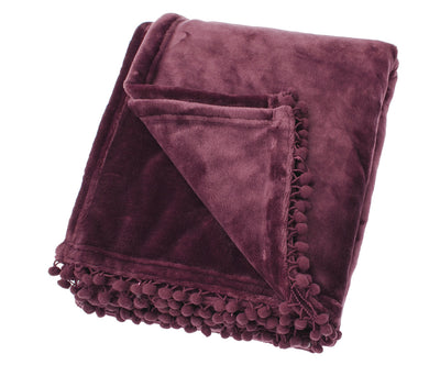 Cashmere Touch Fleece Throw, Mulberry