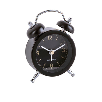 Mini Alarm Clock with Twin Bell, Black