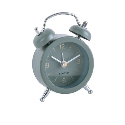 Mini Alarm Clock with Twin Bell, Dark Grey