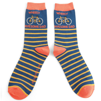 Mr Sparrow 'Wheely Awesome Dad' Navy Socks