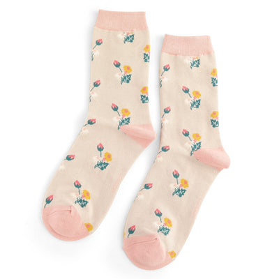 Miss Sparrow Mini Floral Socks Silver