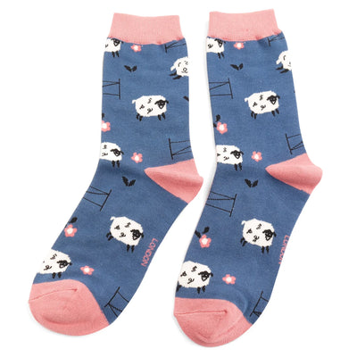 Miss Sparrow Jumping Sheep Socks, Navy