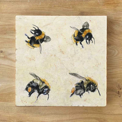 Scatter Bee Natural Stone Marble Coaster