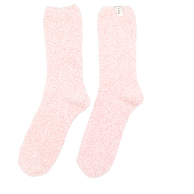 Miss Sparrow Fuzzy Plain Socks, Dusky Pink