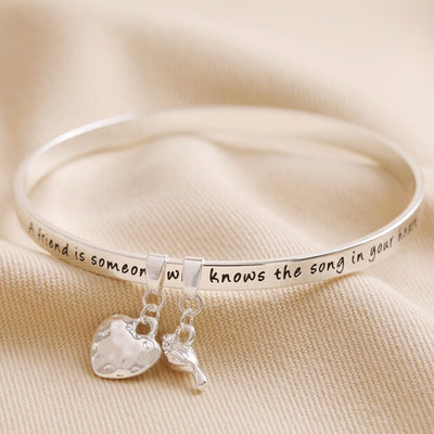 Friend Meaningful Word Bangle in Silver