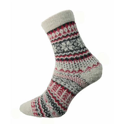 Joya Men's Grey and Burgundy Wool Blend Socks