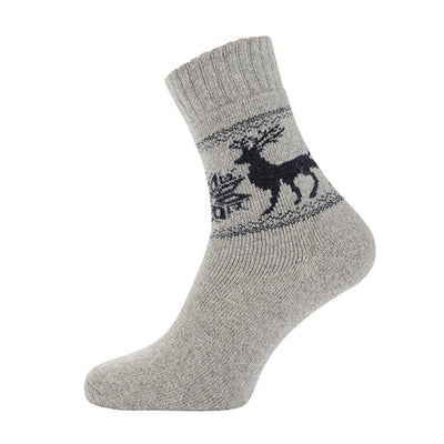 Joya Men's Grey Reindeer Wool Blend Socks