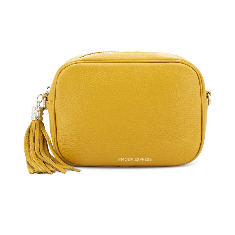 Italian Leather Cross Body Bag, Mustard – Loving Home